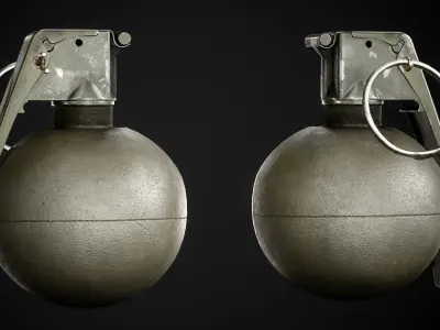 M67 grenade Low-poly 3D model purchase