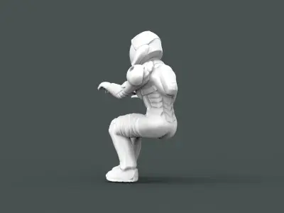 TECH WITH HELMET FOR 3D PRINT 3D model