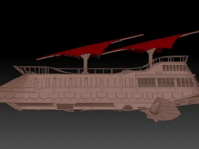 Sail Barge playset diorama vehicle 3D print model