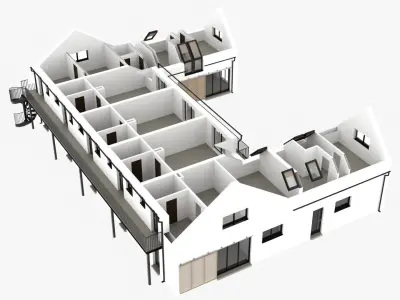 Apartment building Free low-poly 3D model