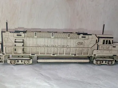 Wooden Locomotive Puzzle Laser Cut DIY Model  3D print model