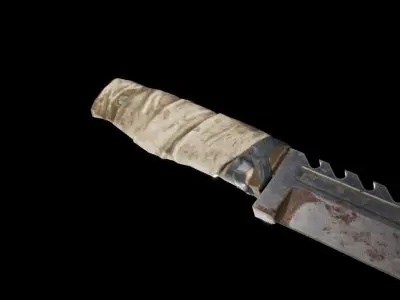 Rusty Combat Knive Low-poly 3D model