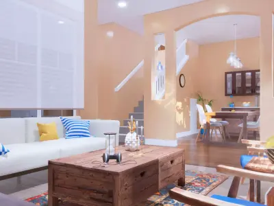 Living and Dining Room - Vintage 3D model