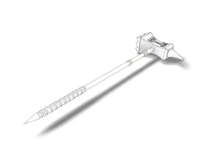Ancient battle hammer 3D model