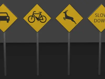 Traffic Sign Low-poly 3D model purchase