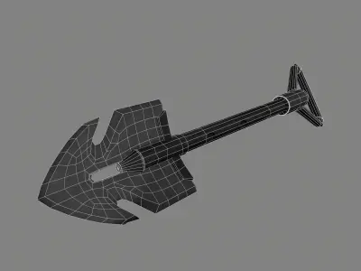 Stylized Shovel  Low-poly 3D model