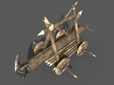  Battering Ram-poly 3D model Low-poly 3D model