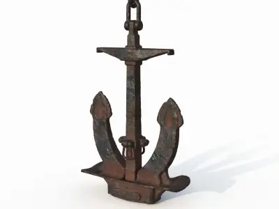 Old rusty anchor   3D model
