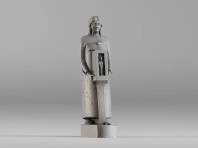 001647 Ancient Egyptian Priest High Detail 3D Scanned Statue 3D print model