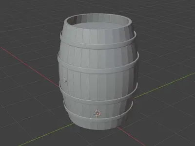 Wooden Barrel  Low-poly 3D model
