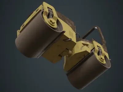 Road Roller 1B Low-poly 3D model