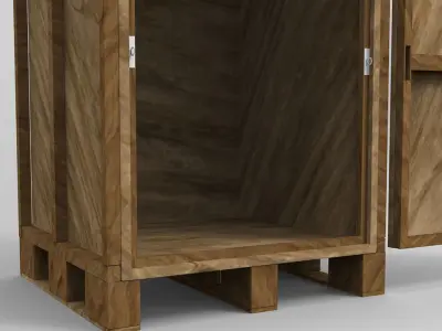 Stylized Wooden Shipping Crate Low-poly 3D model