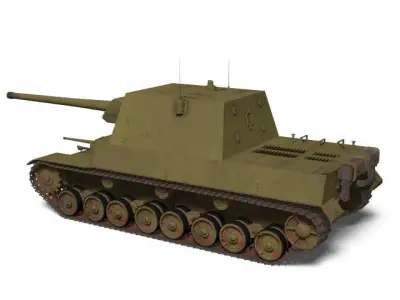 Type5 Gun tank Ho ri II 3D model