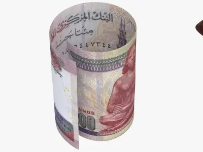Egypt 200 Pounds Wallet Money Purse 3D model