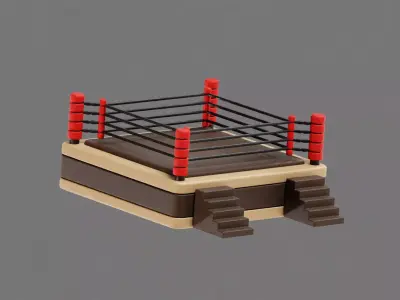 Boxing Ring Low-poly 3D model 3