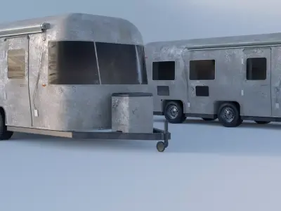 Well Used Caravan - Camper - Long and Short Model 3D model