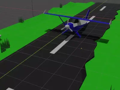 Glider Airplane Low-poly 3D model