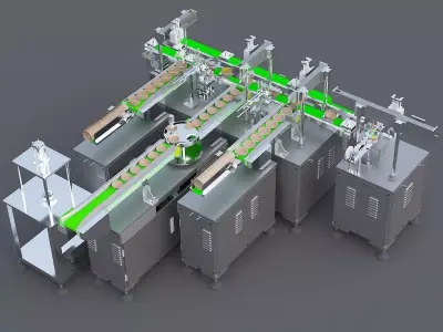 packaging production line 3D model