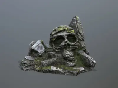 Skull Rock Low-poly 3D model