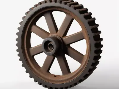 Rusty Industrial Gear Wheel 3D model