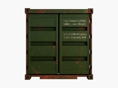 ship container green  Low-poly 3D model