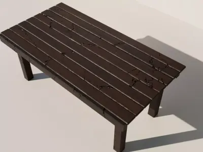 Old Table Low-poly 3D model