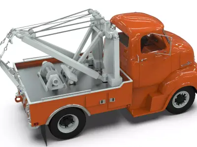 Vintage COE Tow Truck with Holmes 750 Wrecker  3D model