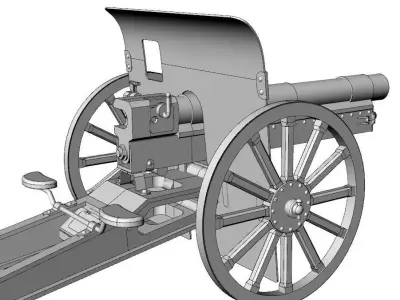CANNON FELDKANONE 7 5cm  3D model