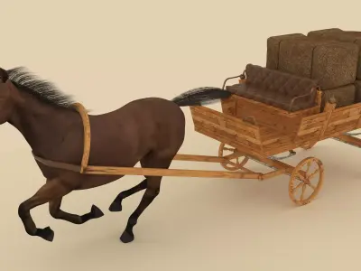 Hay Wagon 3D model
