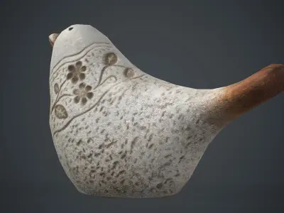 Bird Sculpture PBR Game Ready Low-poly 3D model