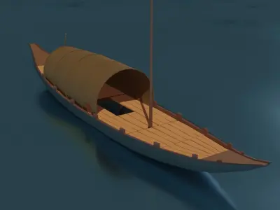 Old Heritage Indian Boat Free low-poly 3D model