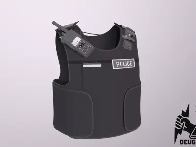 Police Patrol Vest Low-poly 3D model