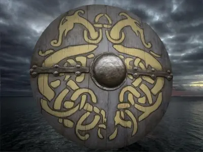 shield colection Low-poly 3D model