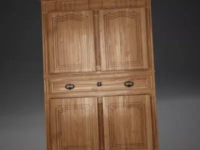 HD Antique Wardrobe 3D model