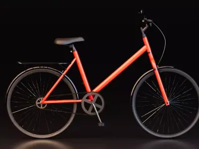 Urban City Bicycle Low-poly 3D model