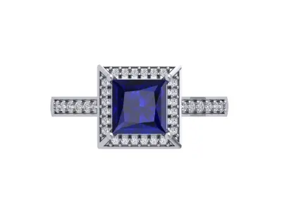 Princess Solitaire Ring 3D print model shop