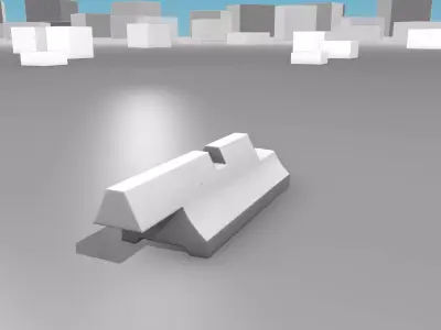 White and Red Road Traffic Barriers - Part 6 - Low-poly 3D model
