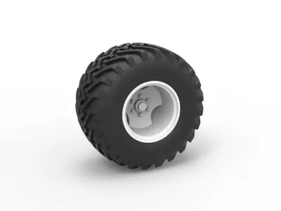 Wheel from vintage monster truck Scale 1 to 25 3D print model buy