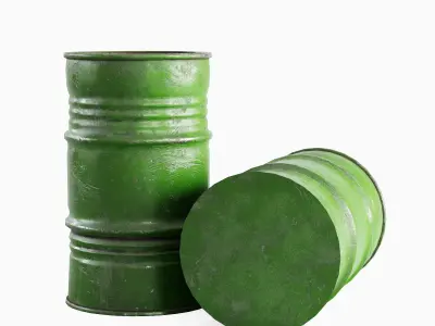 Industrial Barrel 03 Low-poly 3D model