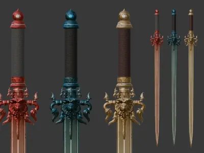 Divine Lionblade Low-poly 3D model