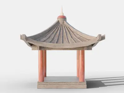 pagoda-like building Low-poly 3D model