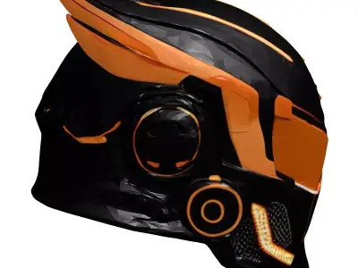 Futuristic Cyber Pilot Helmet 3D model
