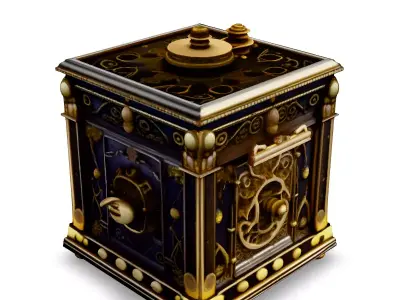 Ornate Antique Safe 3D Model Low-poly 3D model