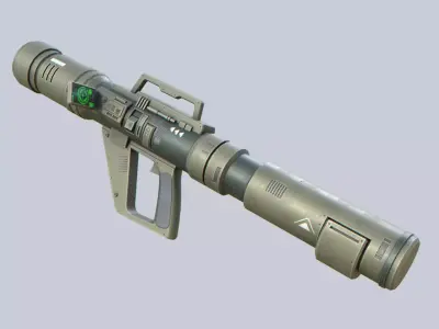 Scifi bazooka Low-poly 3D model