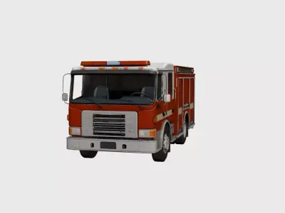 Realistic Fire Truck Detailed Emergency Vehicle 03 3D model