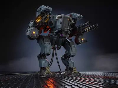 Low-Poly War Robot Low-poly 3D model