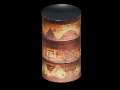 Rusty Oil Barrel Low-poly 3D model