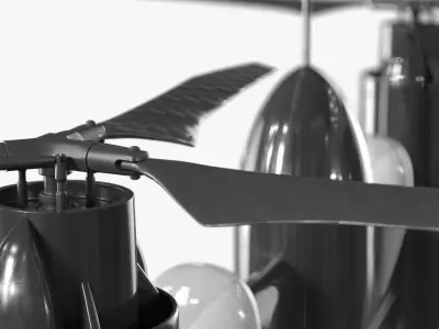  Prototype UAV Rotor Wing Technology Black Rigged for Cinema 4D 