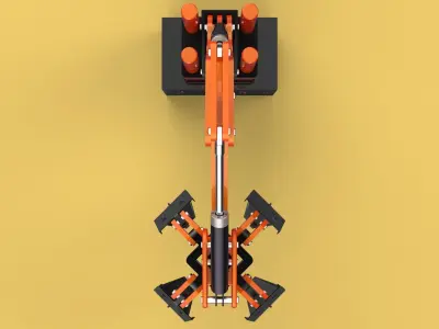 HYDRAULIC PALM OIL FRUIT LOADER GRAB CRANE LIFTING GRABBER JAWS 3D model