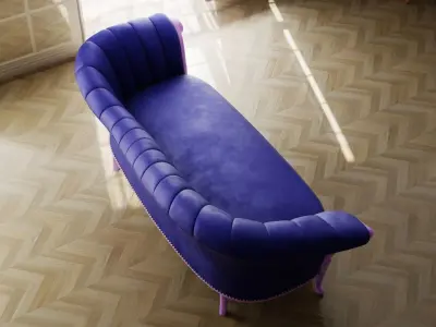 Furniture Sofa Chaise Lounge Low-poly 3D model